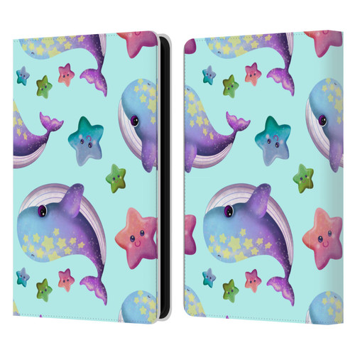 Carla Morrow Patterns Whale And Starfish Leather Book Wallet Case Cover For Amazon Kindle Paperwhite 5 (2021)