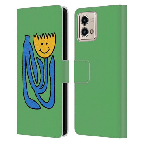 Ayeyokp Pop Flower Of Joy Green Leather Book Wallet Case Cover For Motorola Moto G Stylus 5G 2023