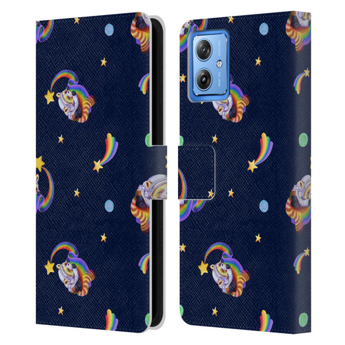 Carla Morrow Patterns Red Panda Leather Book Wallet Case Cover For Motorola Moto G54 5G