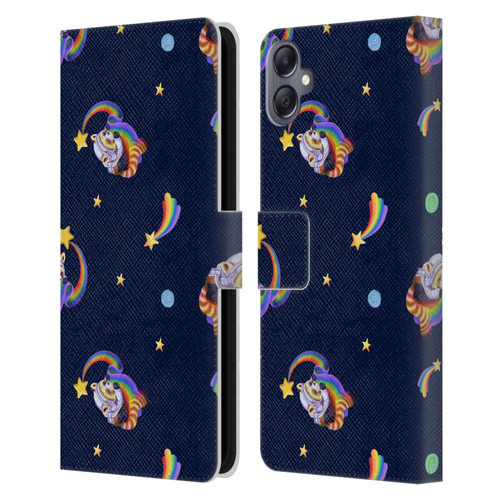 Carla Morrow Patterns Red Panda Leather Book Wallet Case Cover For Samsung Galaxy A05