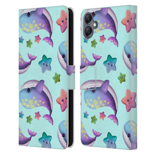Carla Morrow Patterns Whale And Starfish Leather Book Wallet Case Cover For Samsung Galaxy A05