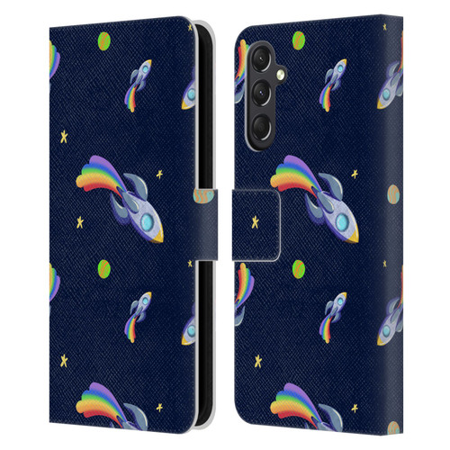 Carla Morrow Patterns Rocketship Leather Book Wallet Case Cover For Samsung Galaxy A24 4G / M34 5G