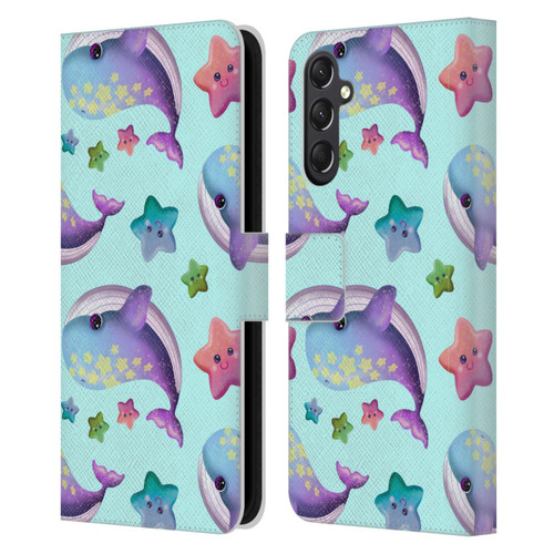 Carla Morrow Patterns Whale And Starfish Leather Book Wallet Case Cover For Samsung Galaxy A24 4G / M34 5G