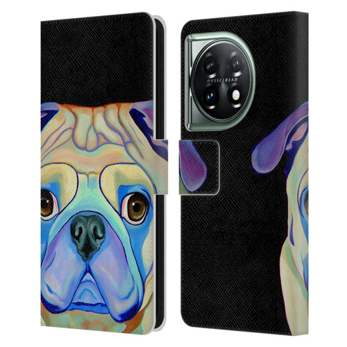 Jody Wright Dog And Cat Collection Pug Leather Book Wallet Case Cover For OnePlus 11 5G