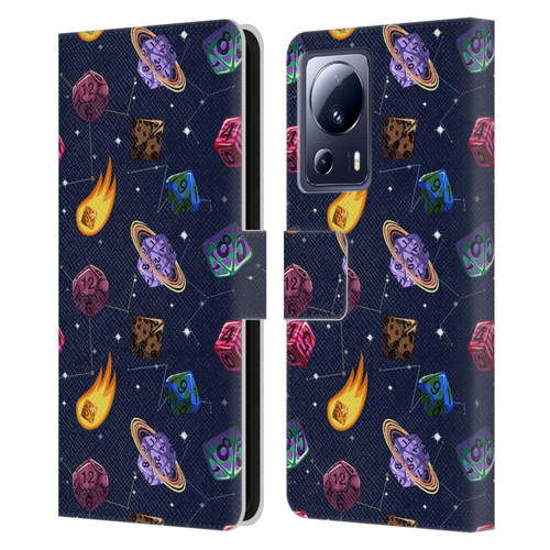 Carla Morrow Patterns Colorful Space Dice Leather Book Wallet Case Cover For Xiaomi 13 Lite 5G