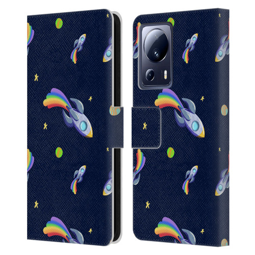 Carla Morrow Patterns Rocketship Leather Book Wallet Case Cover For Xiaomi 13 Lite 5G