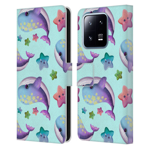 Carla Morrow Patterns Whale And Starfish Leather Book Wallet Case Cover For Xiaomi 13 Pro 5G