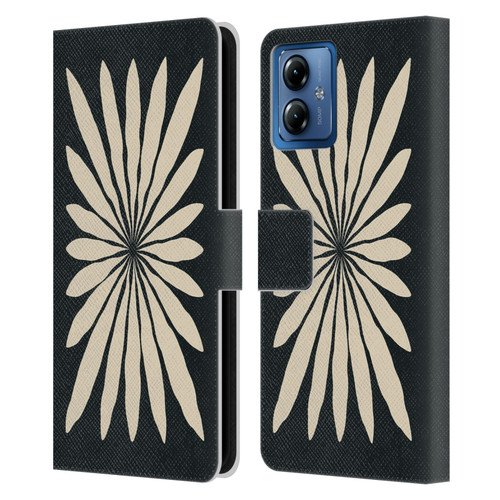 Ayeyokp Plant Pattern Star Leaf Leather Book Wallet Case Cover For Motorola Moto G14