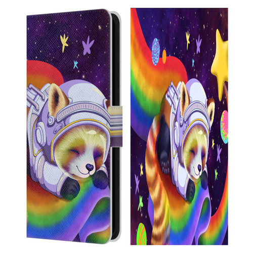 Carla Morrow Rainbow Animals Red Panda Sleeping Leather Book Wallet Case Cover For Samsung Galaxy S23 FE 5G