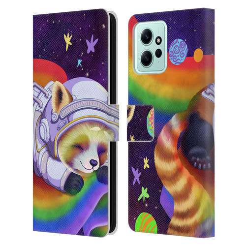 Carla Morrow Rainbow Animals Red Panda Sleeping Leather Book Wallet Case Cover For Xiaomi Redmi 12