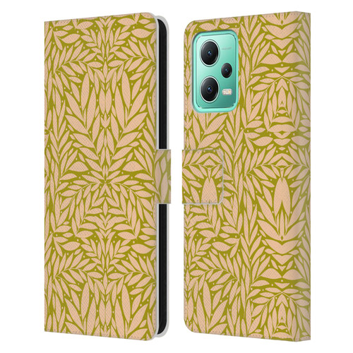 Gabriela Thomeu Floral Vintage Leaves Leather Book Wallet Case Cover For Xiaomi Redmi Note 12 5G