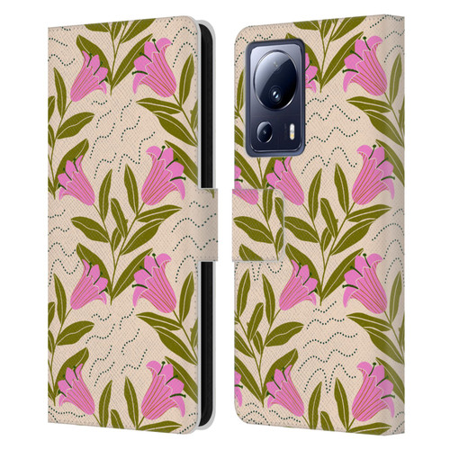 Gabriela Thomeu Floral Tulip Leather Book Wallet Case Cover For Xiaomi 13 Lite 5G