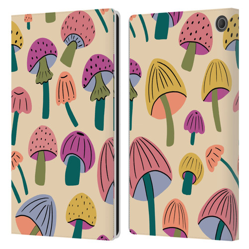 Gabriela Thomeu Retro Magic Mushroom Leather Book Wallet Case Cover For Amazon Fire Max 11 2023
