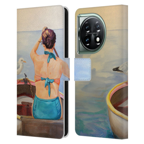 Jody Wright Life Around Us The Woman And Seagul Leather Book Wallet Case Cover For OnePlus 11 5G