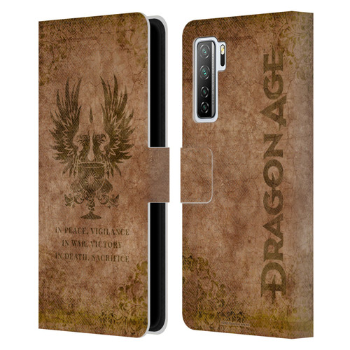 EA Bioware Dragon Age Heraldry Grey Wardens Distressed Leather Book Wallet Case Cover For Huawei Nova 7 SE/P40 Lite 5G