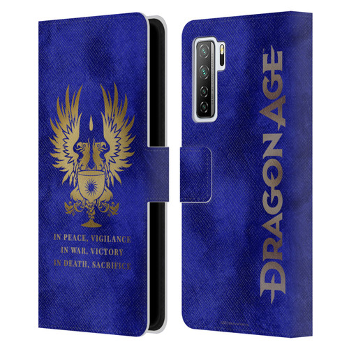 EA Bioware Dragon Age Heraldry Grey Wardens Gold Leather Book Wallet Case Cover For Huawei Nova 7 SE/P40 Lite 5G