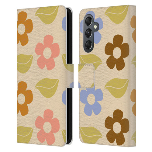 Gabriela Thomeu Retro Flower Vibe Vintage Pattern Leather Book Wallet Case Cover For Samsung Galaxy A25 5G
