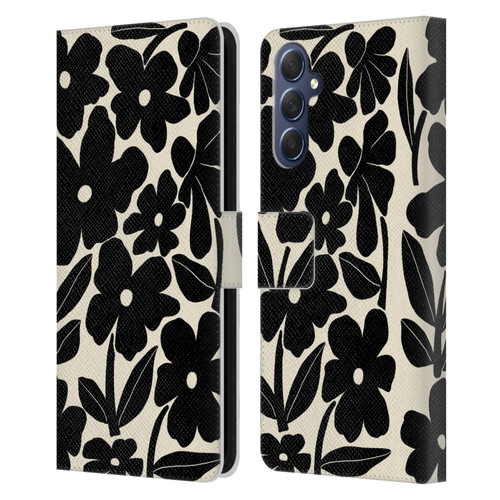 Gabriela Thomeu Retro Black And White Groovy Leather Book Wallet Case Cover For Samsung Galaxy M54 5G