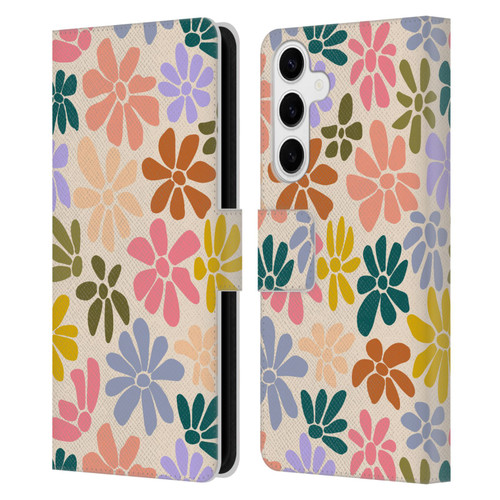Gabriela Thomeu Retro Rainbow Color Floral Leather Book Wallet Case Cover For Samsung Galaxy S24+ 5G