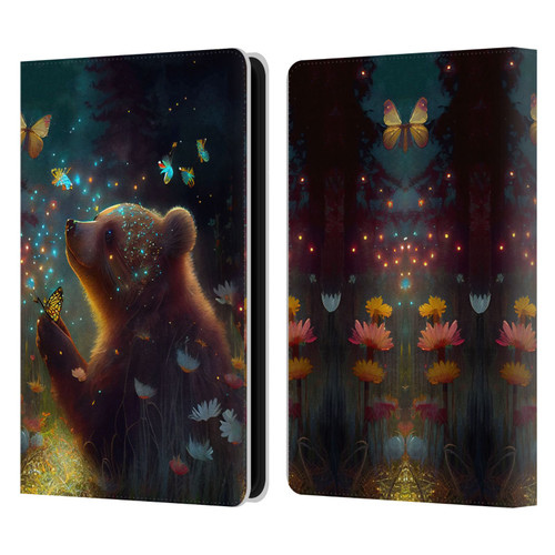 JK Stewart Art Bear Leather Book Wallet Case Cover For Amazon Kindle Paperwhite 5 (2021)