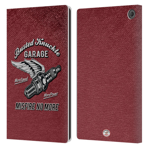 Busted Knuckle Garage Graphics Misfire Leather Book Wallet Case Cover For Amazon Fire Max 11 2023