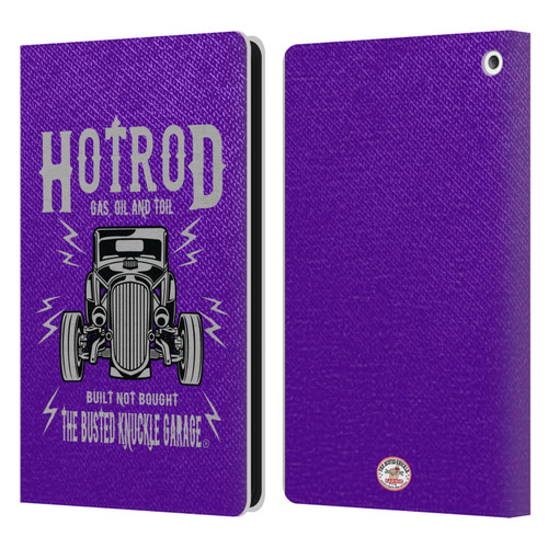 Busted Knuckle Garage Graphics Hot Rod Leather Book Wallet Case Cover For Amazon Fire HD 8/Fire HD 8 Plus 2020