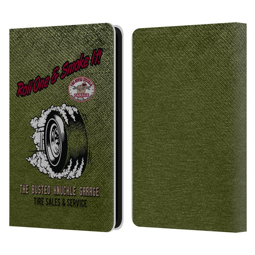 Busted Knuckle Garage Graphics Tire Leather Book Wallet Case Cover For Amazon Kindle 11th Gen 6in 2022