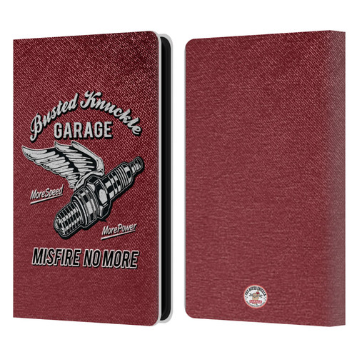 Busted Knuckle Garage Graphics Misfire Leather Book Wallet Case Cover For Amazon Kindle Paperwhite 5 (2021)