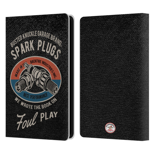 Busted Knuckle Garage Graphics Spark Plugs Leather Book Wallet Case Cover For Amazon Kindle Paperwhite 5 (2021)