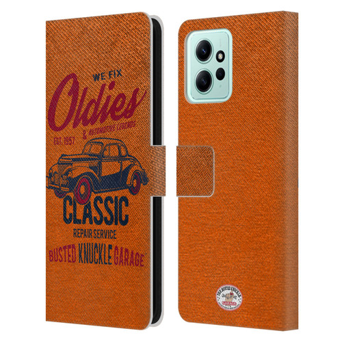 Busted Knuckle Garage Graphics Classic Leather Book Wallet Case Cover For Xiaomi Redmi 12