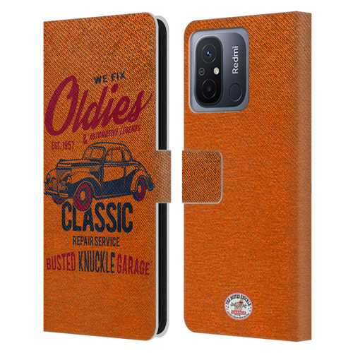 Busted Knuckle Garage Graphics Classic Leather Book Wallet Case Cover For Xiaomi Redmi 12C