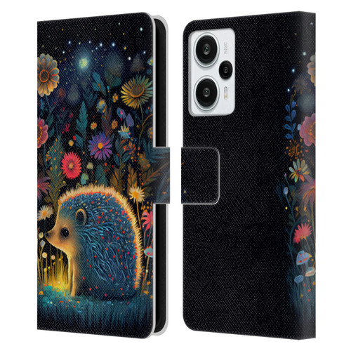 JK Stewart Graphics Little Hedgehog Leather Book Wallet Case Cover For Xiaomi Redmi Note 12T