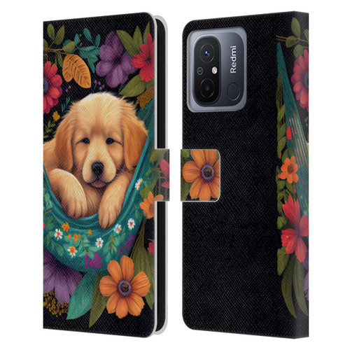 JK Stewart Graphics Golden Retriever In Hammock Leather Book Wallet Case Cover For Xiaomi Redmi 12C