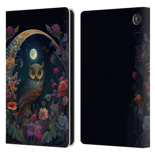 JK Stewart Key Art Owl Leather Book Wallet Case Cover For Amazon Fire 7 2022