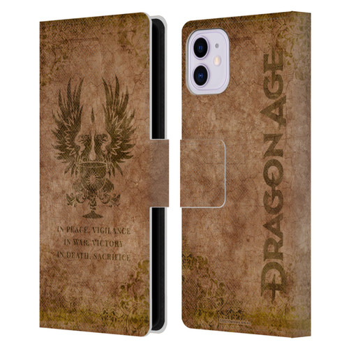 EA Bioware Dragon Age Heraldry Grey Wardens Distressed Leather Book Wallet Case Cover For Apple iPhone 11