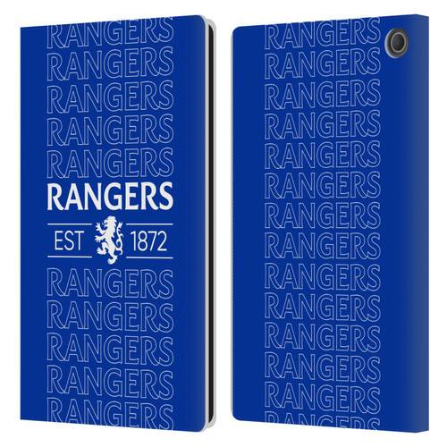 Rangers FC Crest Typography Leather Book Wallet Case Cover For Amazon Fire Max 11 2023
