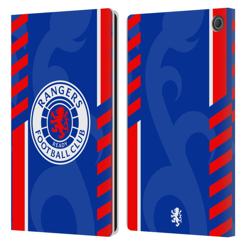 Rangers FC Crest Stripes Leather Book Wallet Case Cover For Amazon Fire Max 11 2023