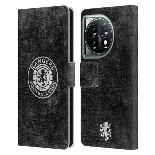 Rangers FC Crest Distressed Leather Book Wallet Case Cover For OnePlus 11 5G
