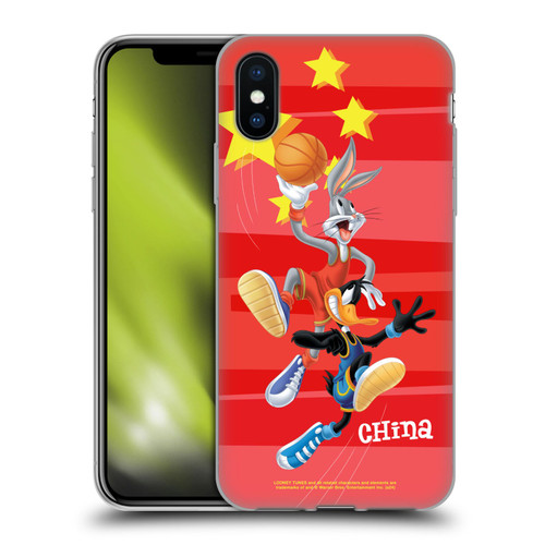 Looney Tunes Flag Graphics 1 China Bugs Bunny & Daffy Soft Gel Case for Apple iPhone X / iPhone XS