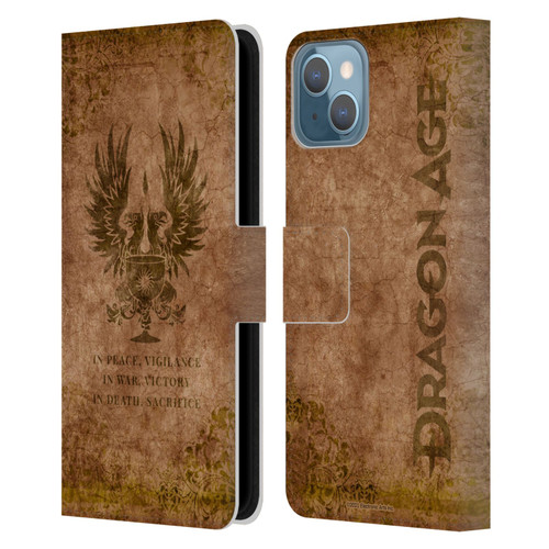 EA Bioware Dragon Age Heraldry Grey Wardens Distressed Leather Book Wallet Case Cover For Apple iPhone 13