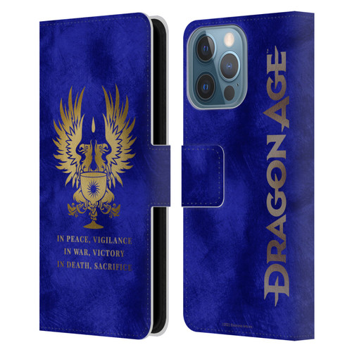EA Bioware Dragon Age Heraldry Grey Wardens Gold Leather Book Wallet Case Cover For Apple iPhone 13 Pro