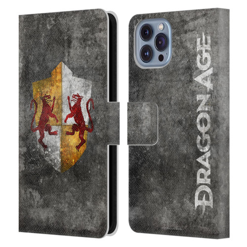 EA Bioware Dragon Age Heraldry Ferelden Distressed Leather Book Wallet Case Cover For Apple iPhone 14