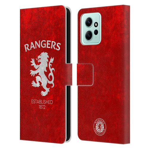 Rangers FC Crest Lion Rampant Leather Book Wallet Case Cover For Xiaomi Redmi 12