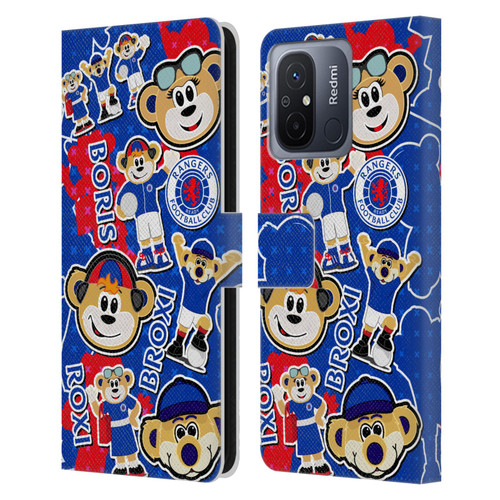 Rangers FC Crest Mascot Sticker Collage Leather Book Wallet Case Cover For Xiaomi Redmi 12C