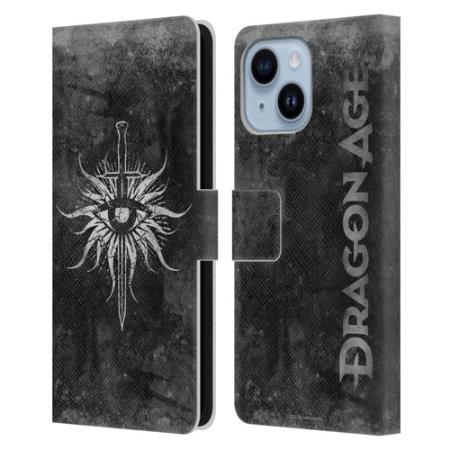 EA Bioware Dragon Age Heraldry Inquisition Distressed Leather Book Wallet Case Cover For Apple iPhone 14 Plus