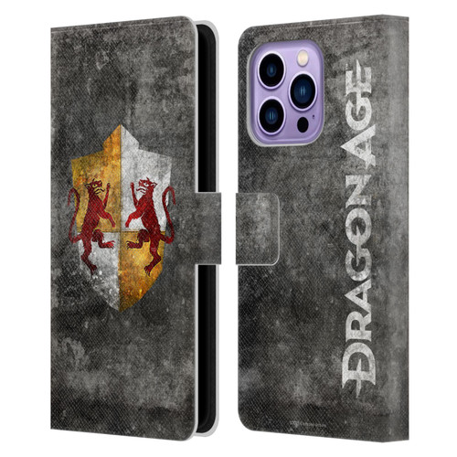 EA Bioware Dragon Age Heraldry Ferelden Distressed Leather Book Wallet Case Cover For Apple iPhone 14 Pro Max