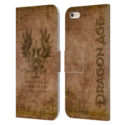 EA Bioware Dragon Age Heraldry Grey Wardens Distressed Leather Book Wallet Case Cover For Apple iPhone 6 Plus / iPhone 6s Plus