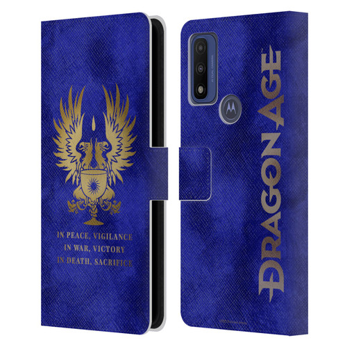 EA Bioware Dragon Age Heraldry Grey Wardens Gold Leather Book Wallet Case Cover For Motorola G Pure