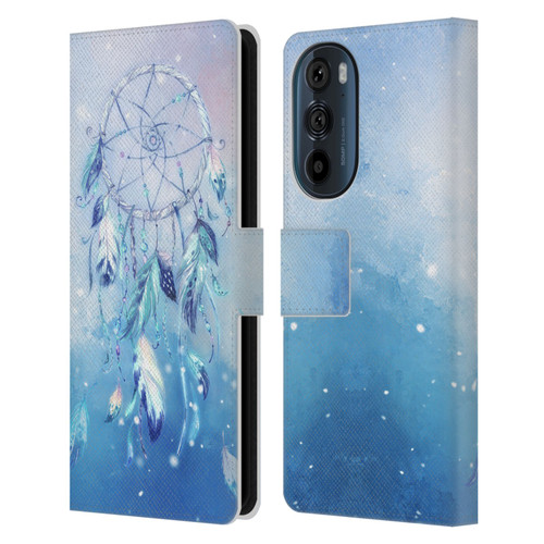 Simone Gatterwe Assorted Designs Blue Dreamcatcher Leather Book Wallet Case Cover For Motorola Edge 30
