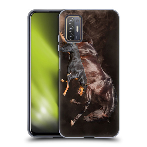 Klaudia Senator Animal Art Doberman And Horse Soft Gel Case for HTC Desire 21 Pro 5G